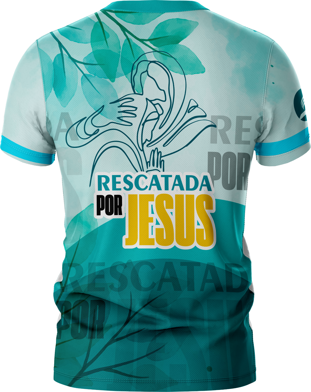 Camiseta Cristiana Rescatada por Jesús para Mujer - Vista trasera