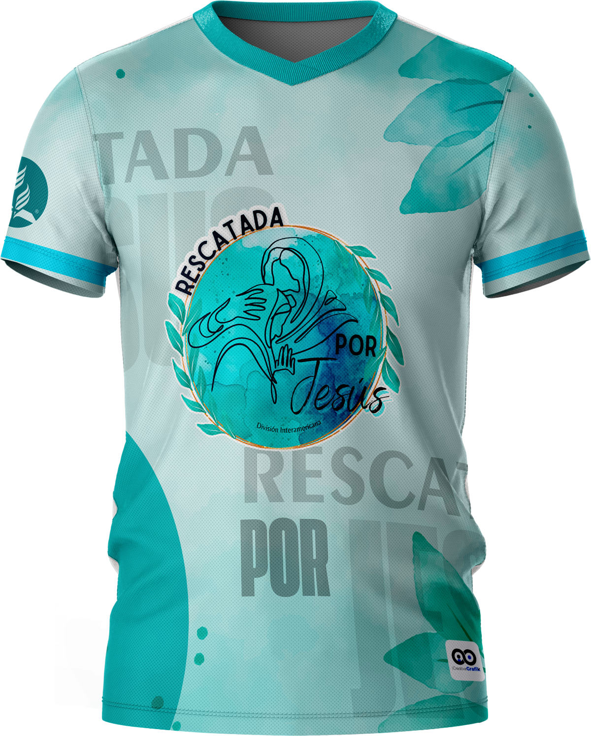 Camiseta Cristiana Rescatada por Jesús para Mujer