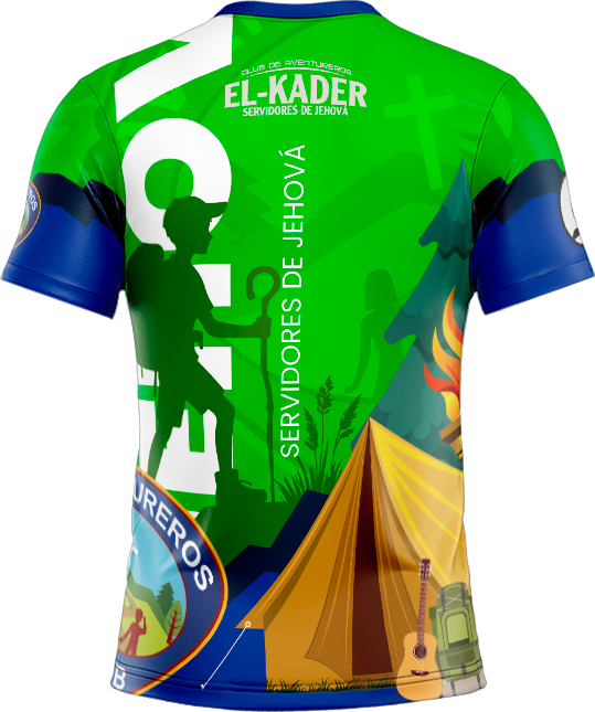 CAMISETA UNIFORME CLUB DE AVENTUREROS EL KADER SERVIDORES DE JEHOVÁ - Vista trasera